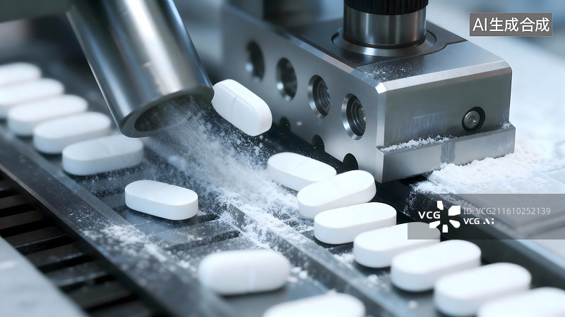 【AI数字艺术】自动化制药生产线图片素材