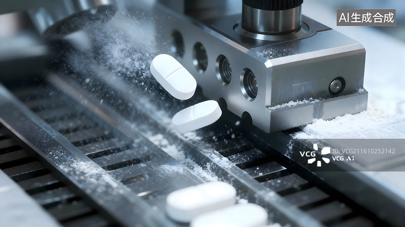 【AI数字艺术】自动化制药生产线图片素材