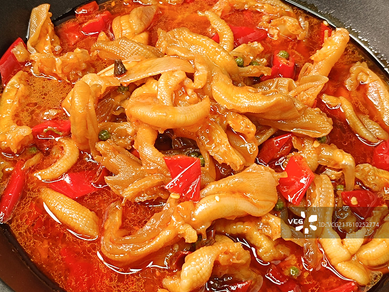 一道美味的网红食品椒麻鸭掌图片素材