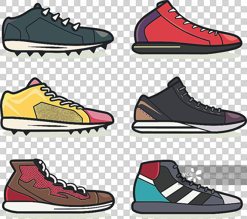 各种色彩独特的运动鞋合集图片素材