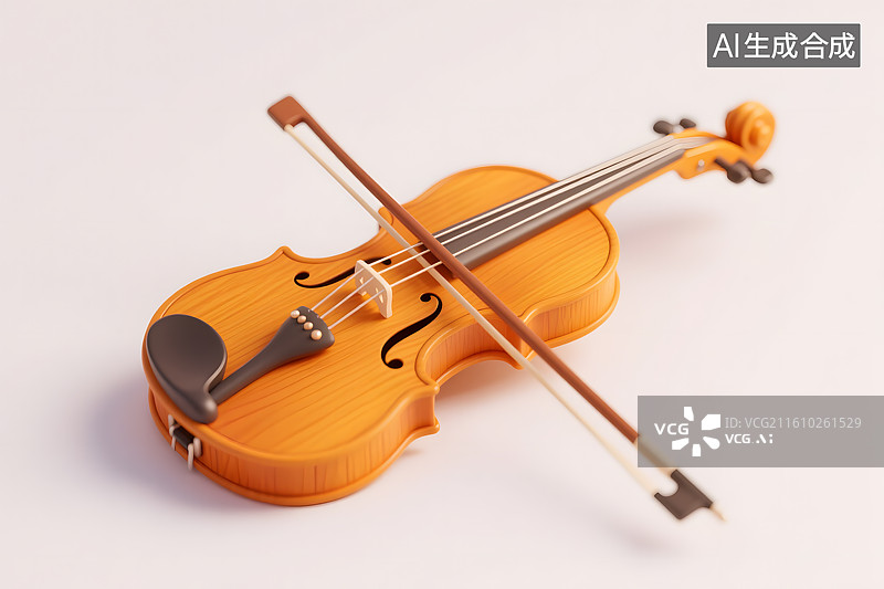 【AI数字艺术】卡通小提琴插画图片素材