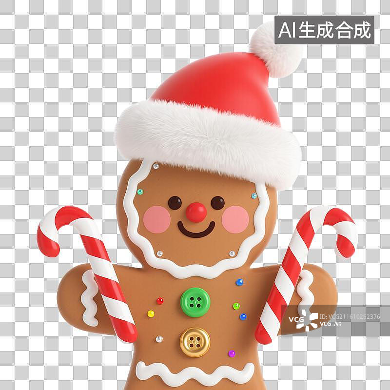【AI数字艺术】Q萌圣诞姜饼人图片素材