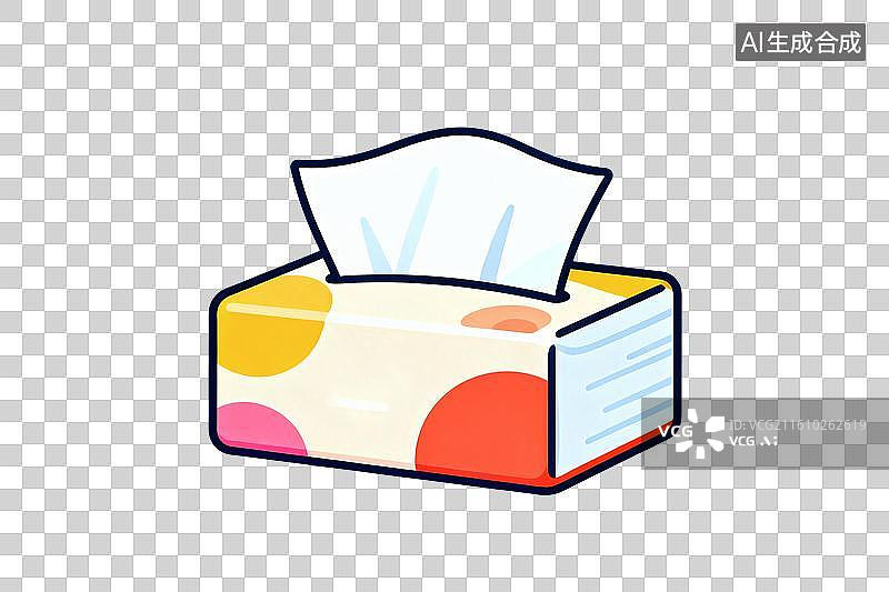 【AI数字艺术】卡通风格，一包抽纸PNG格式的免扣元素图片素材