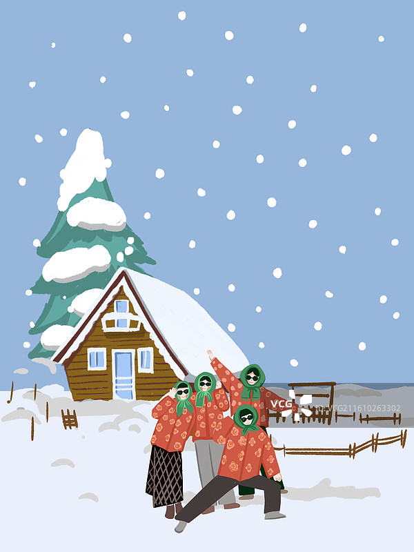 雪乡拍照打卡图片素材