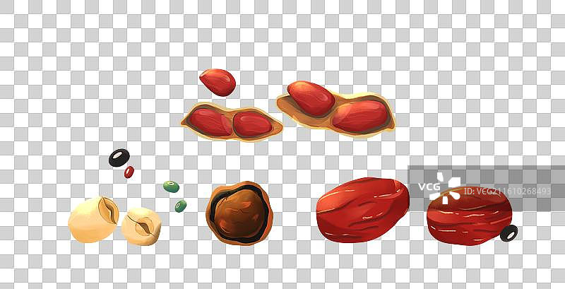 八宝粥腊八粥食材元素插画图片素材