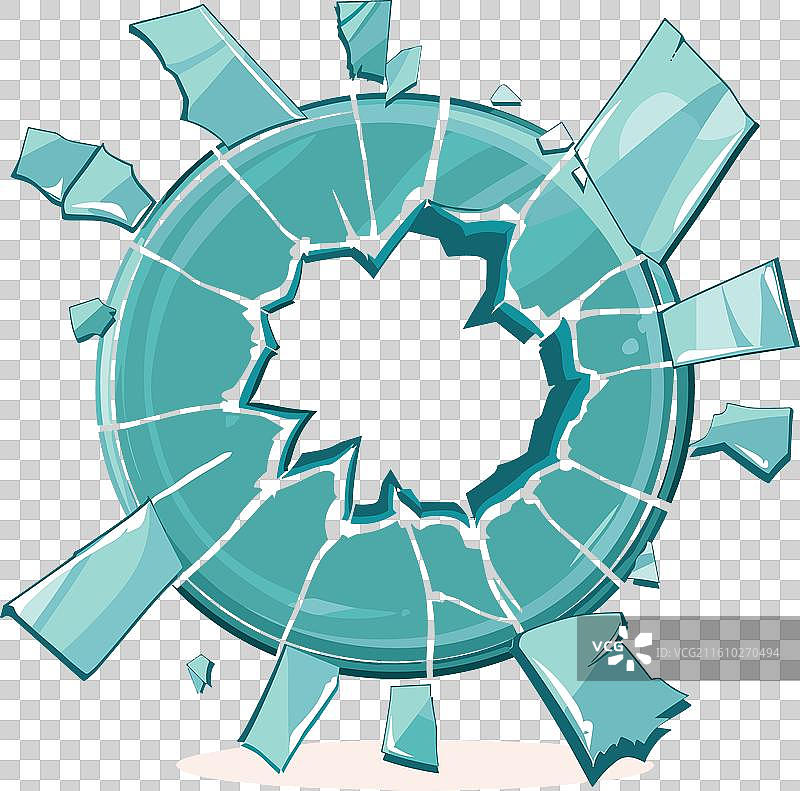 破碎的玻璃球碎裂成碎片图片素材