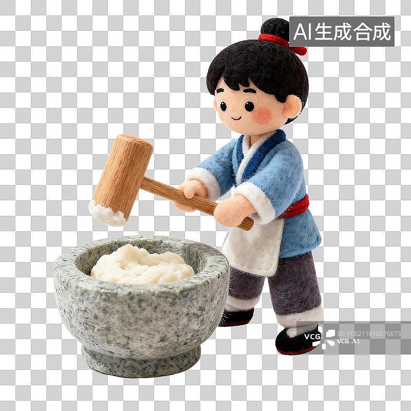 【AI数字艺术】可爱春节毛毡风儿童活动元素建模图片素材