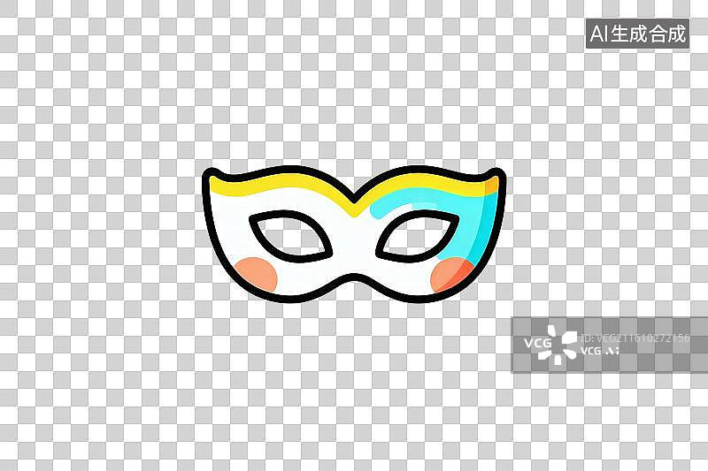 【AI数字艺术】卡通风格，化妆舞会面具PNG格式的免扣元素图片素材