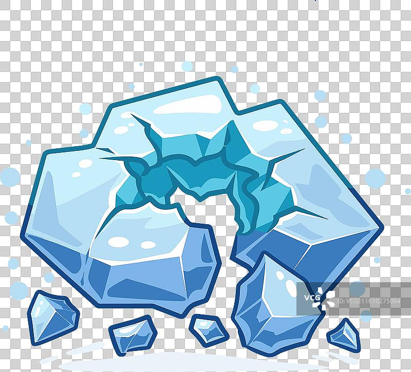 蓝色碎冰块聚集在一起图片素材