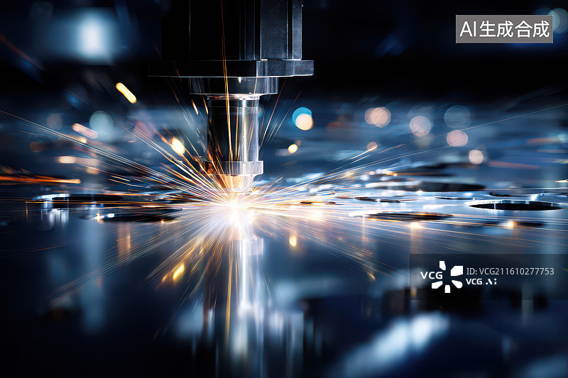 【AI数字艺术】机械臂焊接的工业制造科技特写图片素材