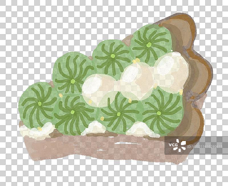 水彩风手绘抹茶奶油蛋糕插画元素图片素材