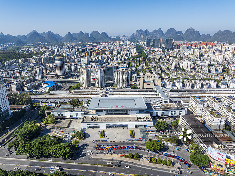 桂林市区山水风光航拍图片图片素材