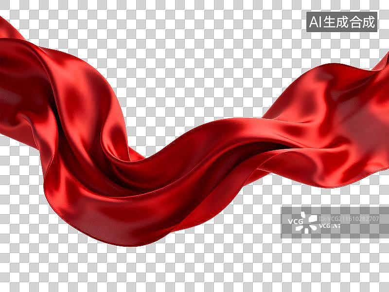 【AI数字艺术】红色绸缎飘逸飞扬场景图片素材