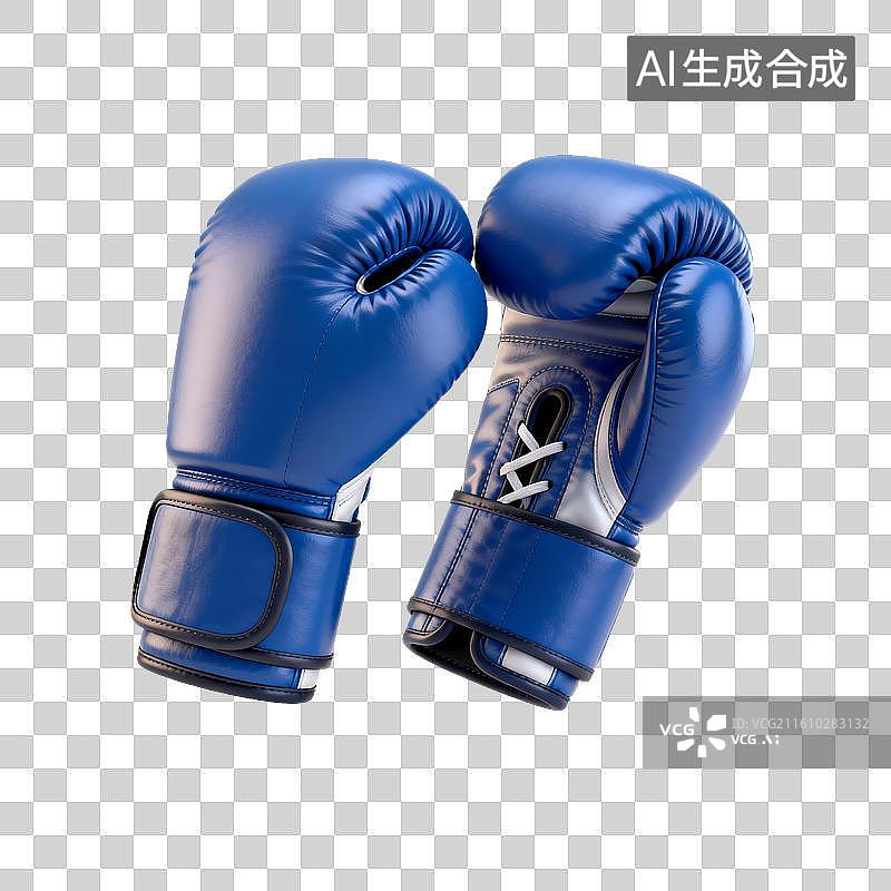 【AI数字艺术】蓝色拳击手套训练装备图片素材