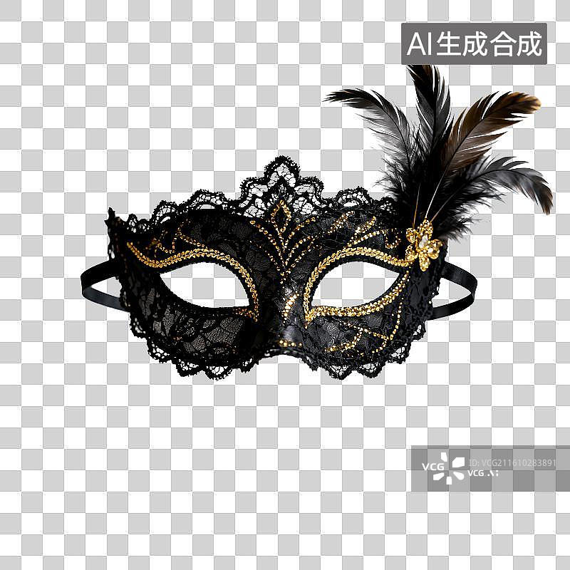 【AI数字艺术】黑色华丽的假面图片素材