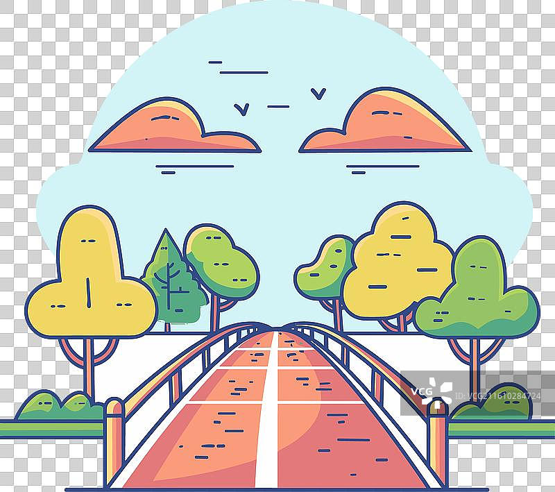 通往远方的彩色桥梁图片素材