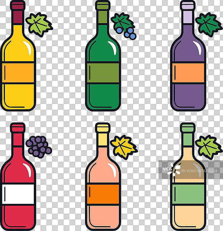 五颜六色的酒瓶图片素材