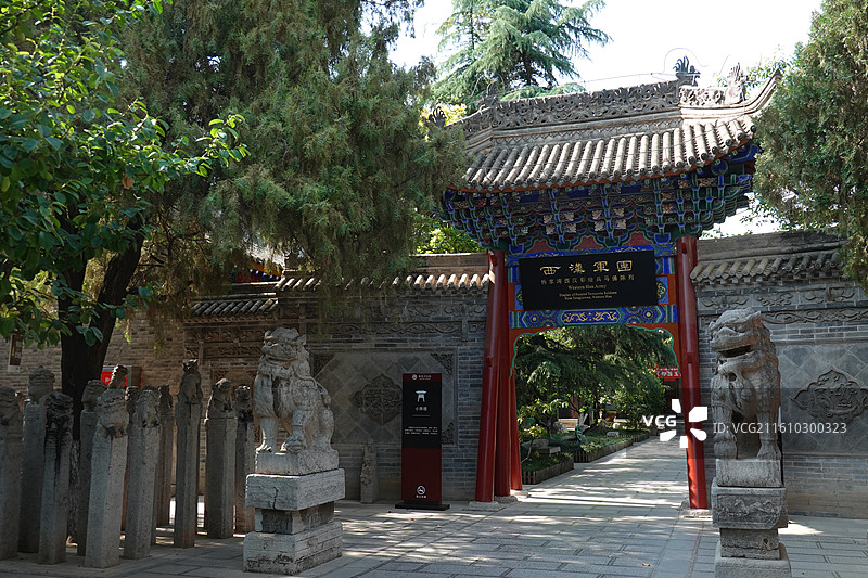 陕西省咸阳市咸阳文庙咸阳博物院：小牌楼西汉军团西汉兵马俑图片素材