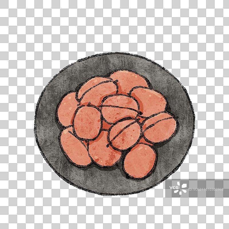 辽宁美食插画-肉枣图片素材