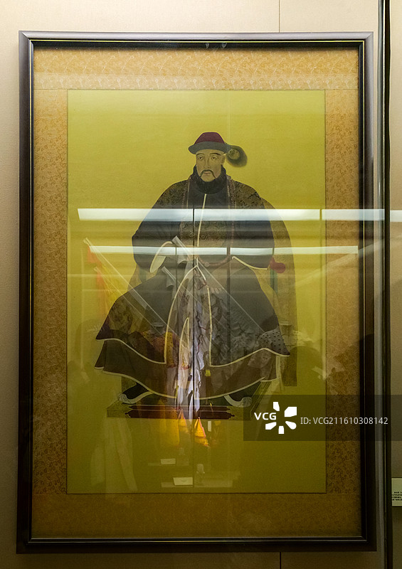 《睿亲王多尔衮像》 临摹 北京恭王府银安殿“清代王府文化展”图片素材