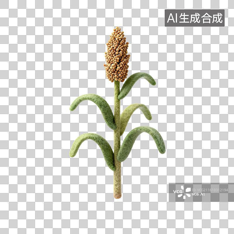 【AI数字艺术】手工毛毡小米植物图片素材