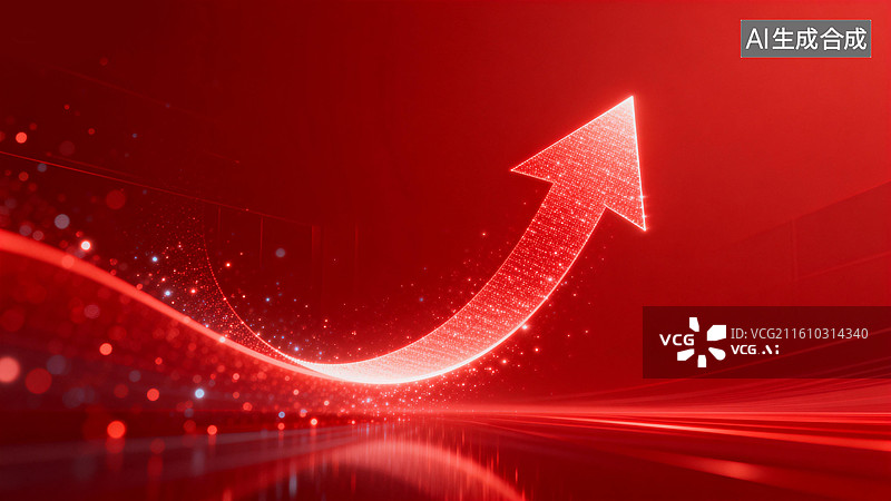 【AI数字艺术】红芒升势图片素材