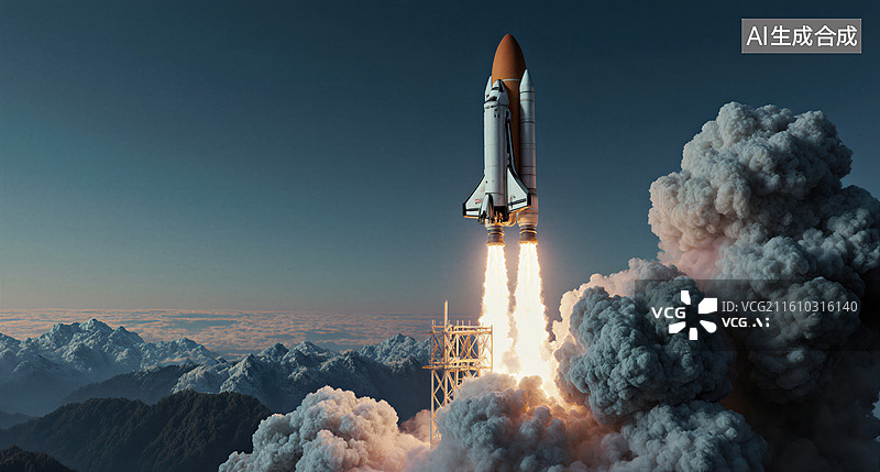 【AI数字艺术】航天发射升空瞬间图片素材