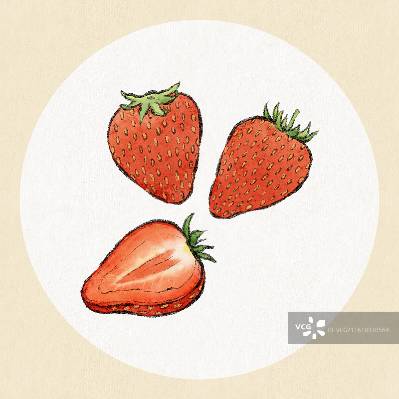 辽宁美食插画-丹东草莓图片素材