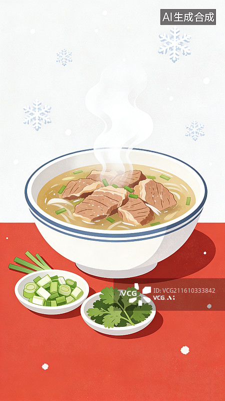 【AI数字艺术】牛肉面配小菜图片素材