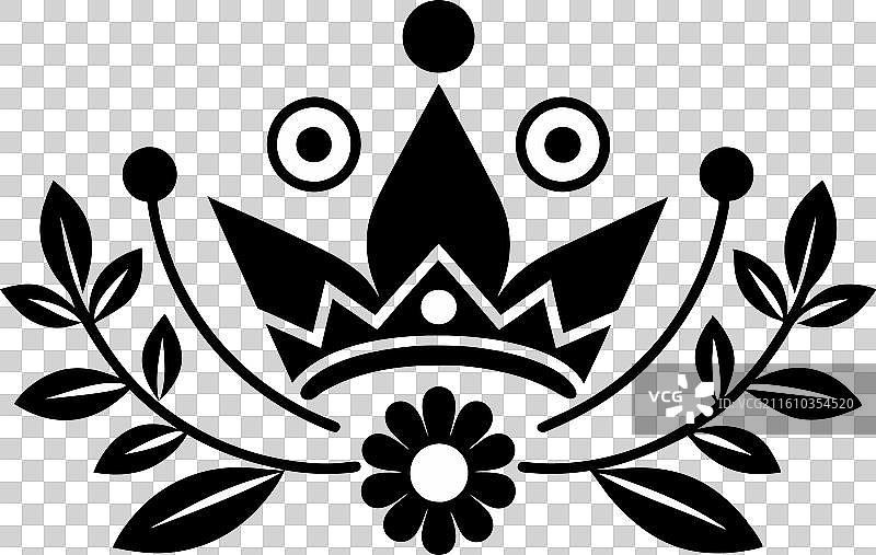 复古页面装饰，带有皇冠图案图片素材