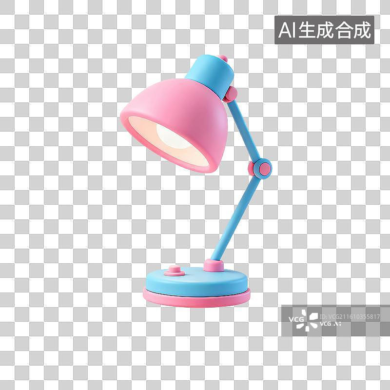 【AI数字艺术】3D渲染，台灯，小夜灯，免抠元素图片素材