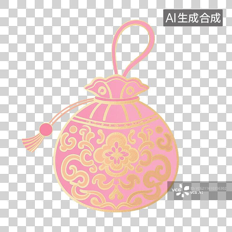 【AI数字艺术】中国风手绘插画，，国风小物件，端午节香囊，艾草香包，荷包，七夕节，锦缎香包锦囊挂件，免抠元素图片素材