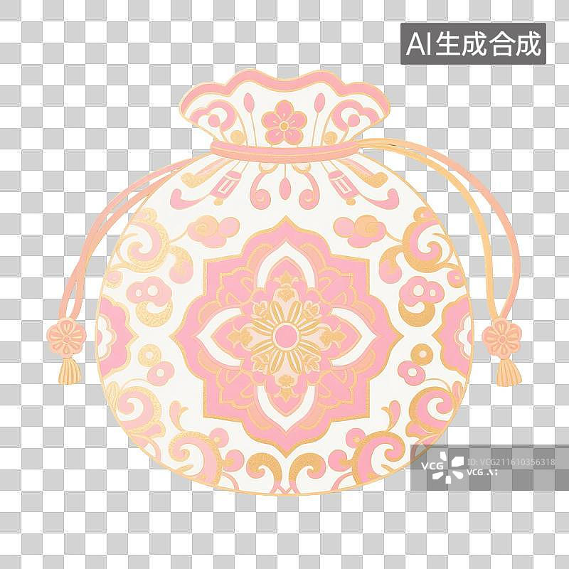 【AI数字艺术】中国风手绘插画，，国风小物件，端午节香囊，艾草香包，荷包，七夕节，锦缎香包锦囊挂件，免抠元素图片素材