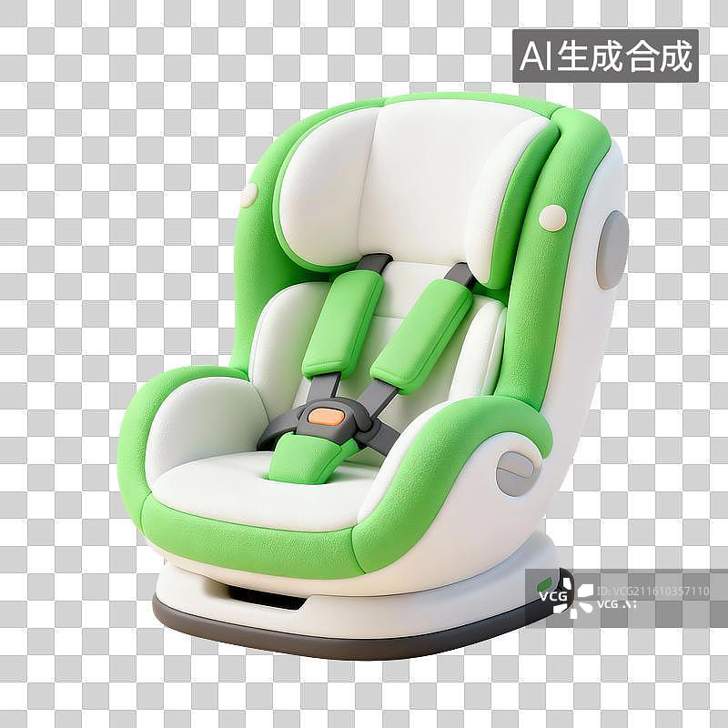 【AI数字艺术】3D渲染，宝宝安全座椅，安全座椅，宝宝安全座椅，婴儿用品，免抠元素图片素材
