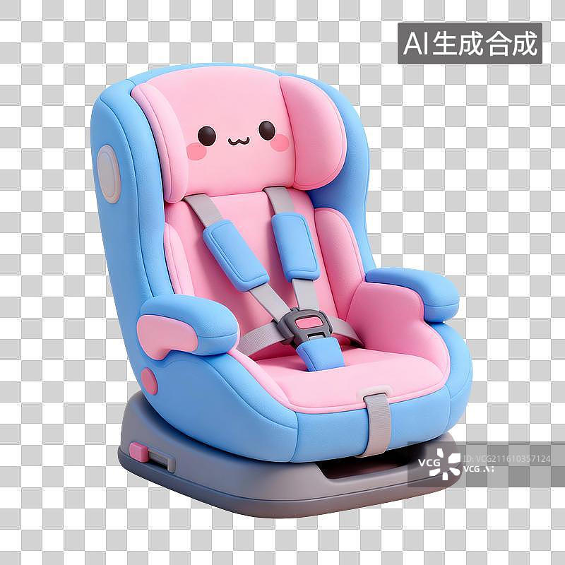 【AI数字艺术】3D渲染，宝宝安全座椅，安全座椅，宝宝安全座椅，婴儿用品，免抠元素图片素材