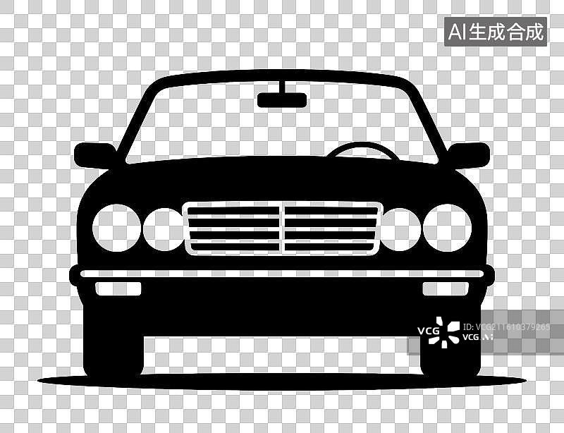 【AI数字艺术】[矢量EPS素材]经典汽车正面剪影图图片素材