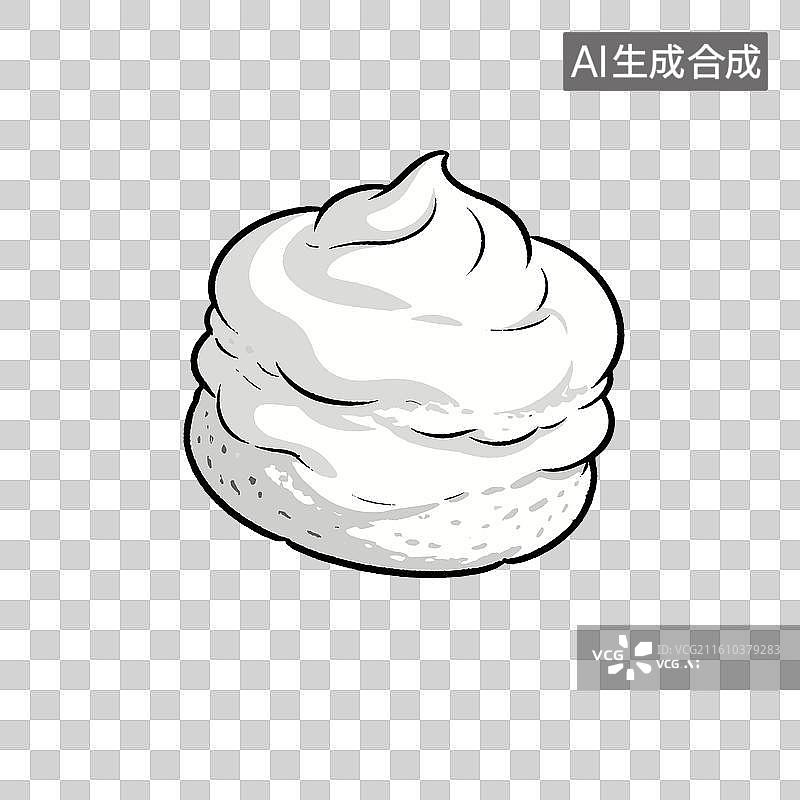 【AI数字艺术】[矢量EPS素材]卡通风格蓬松白色奶油 swirl图片素材