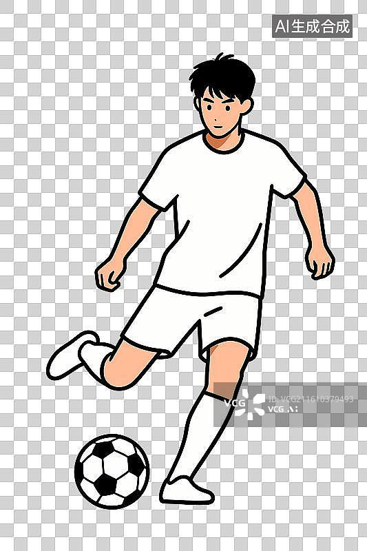 【AI数字艺术】[矢量EPS素材]年轻男子足球运动员带球图片素材