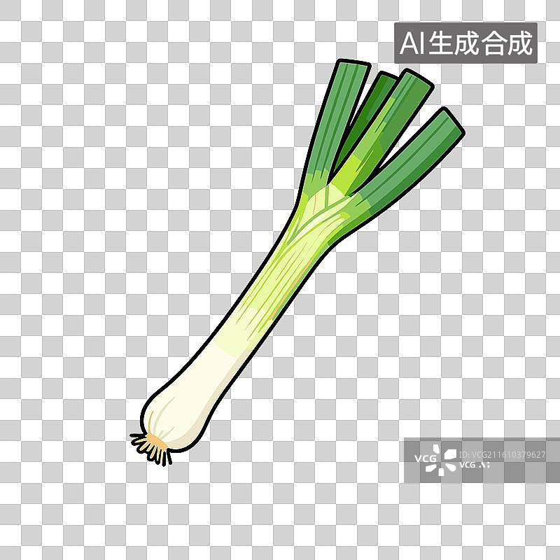 【AI数字艺术】[矢量EPS素材]新鲜的绿色韭菜蔬菜图片素材