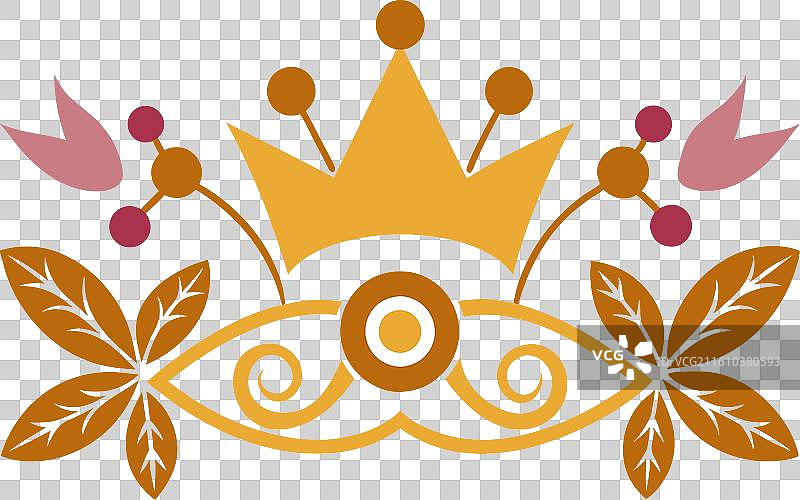 复古页面装饰，带有皇冠图案图片素材