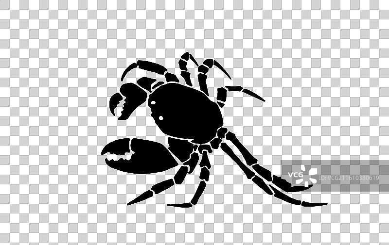 白色背景上的图形海蟹图片素材