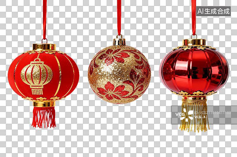 【AI数字艺术】三款精美节日挂饰灯笼球图片素材