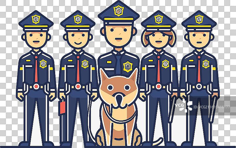 身着制服的警察站在一起图片素材