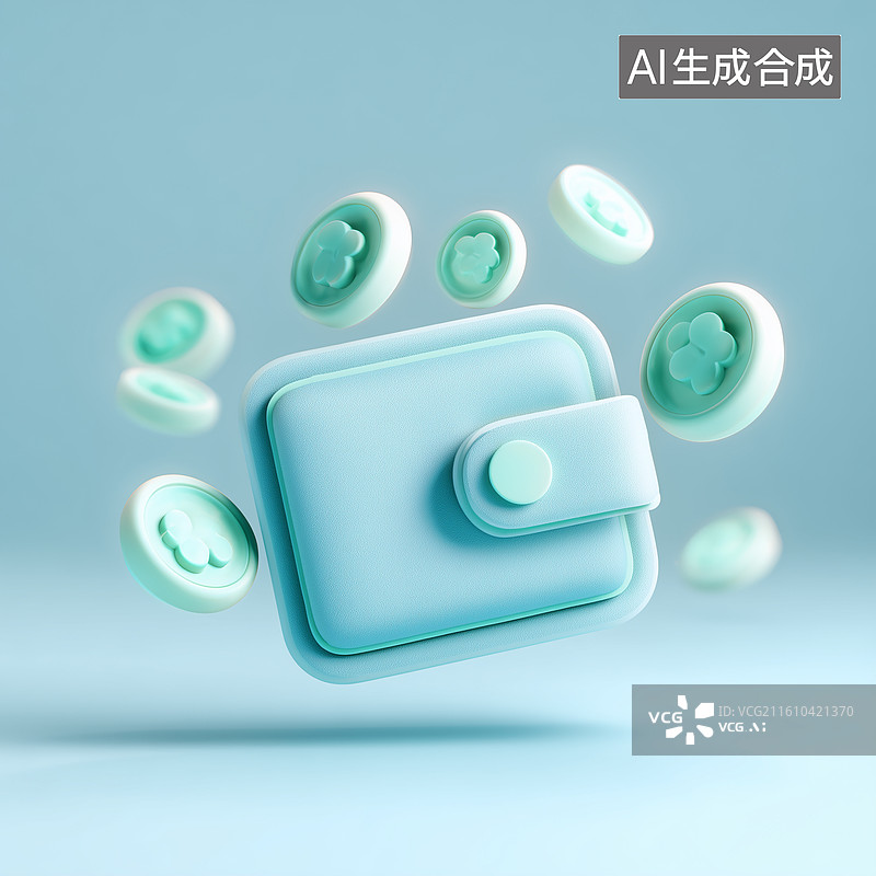 【AI数字艺术】可爱钱包图标图片素材