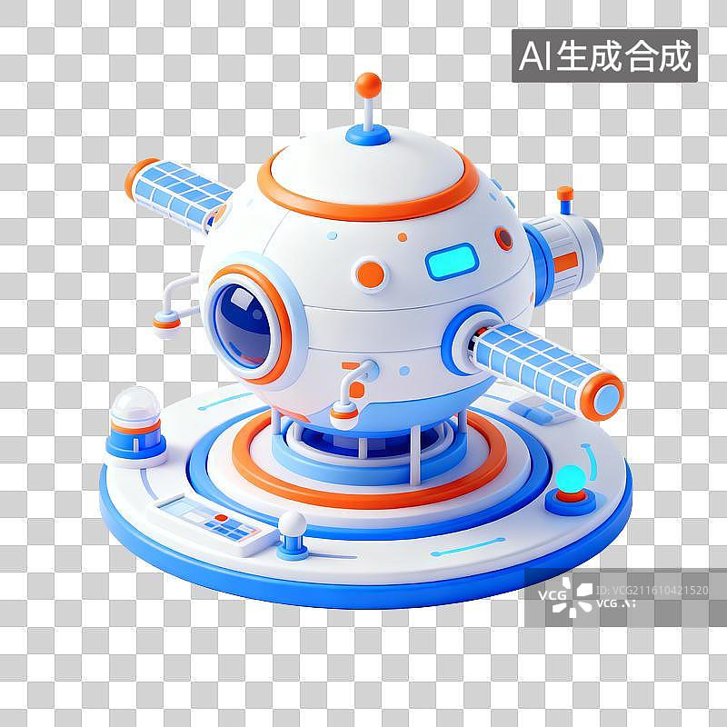 【AI数字艺术】空间站科技插画图片素材