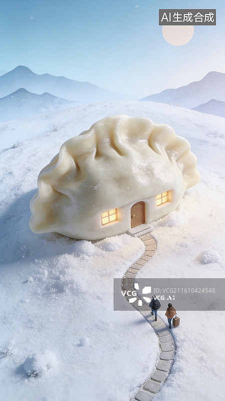 【AI数字艺术】微缩移轴二十四节气大雪冬至冬日海报图片素材