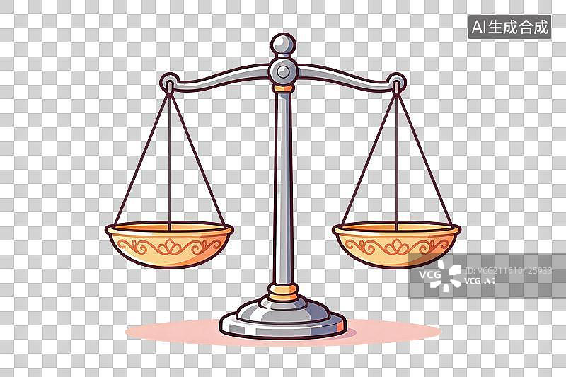【AI数字艺术】卡通风格，一个天平PNG格式的免扣元素图片素材