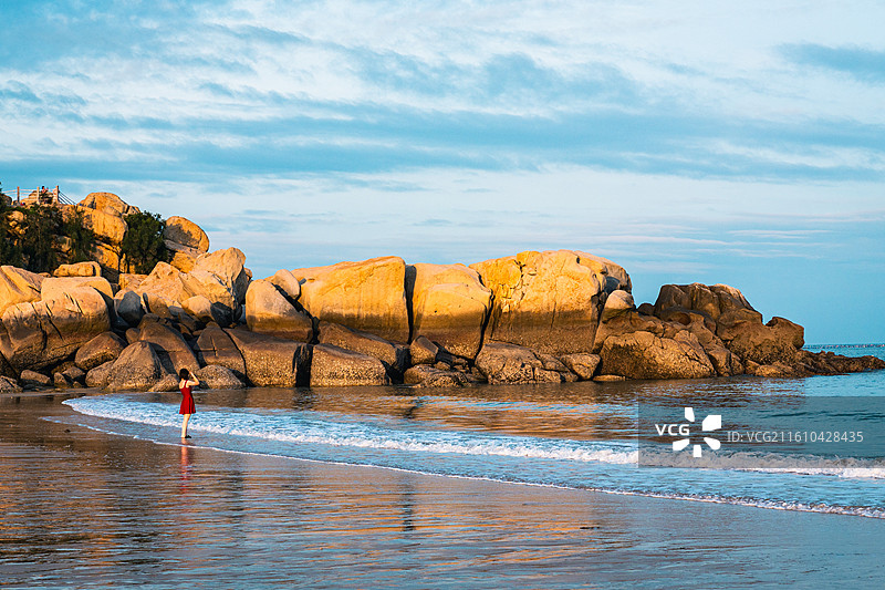 平潭坛南湾落日风景图片素材