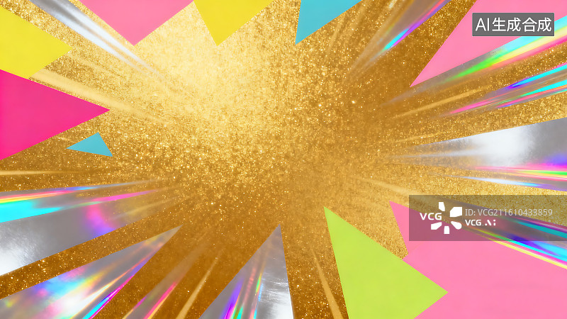 【AI数字艺术】金色撞色甜美青春活力背景图片素材