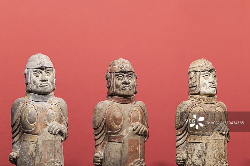 北齐按盾武士俑 骑马俑 中国考古博物馆图片素材